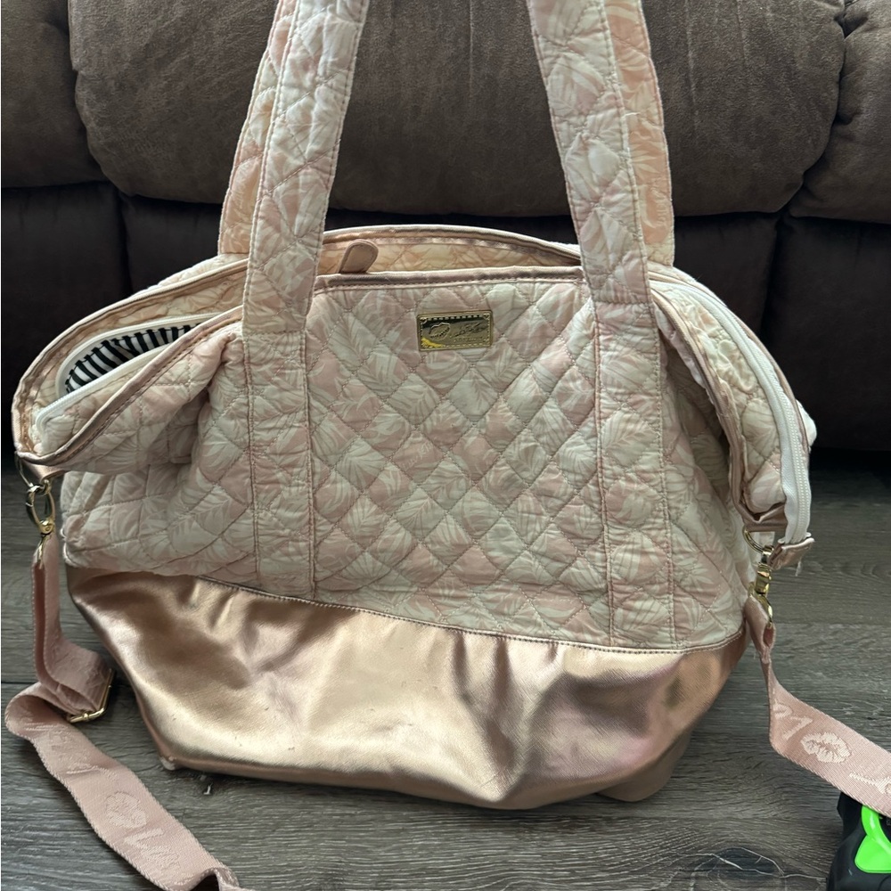 Betsey Johnson Pink Quilted Baby Bag